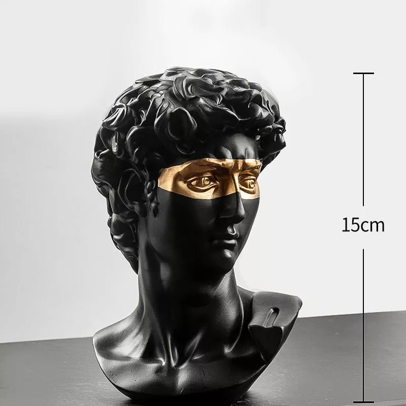 Standbeelden voor decoratie, 15 cm, David, salontafel, woningdecoratie, ornamenten, buste van een kamer gemaakt van gips, witte hars, decoratieve kunstsculptuur