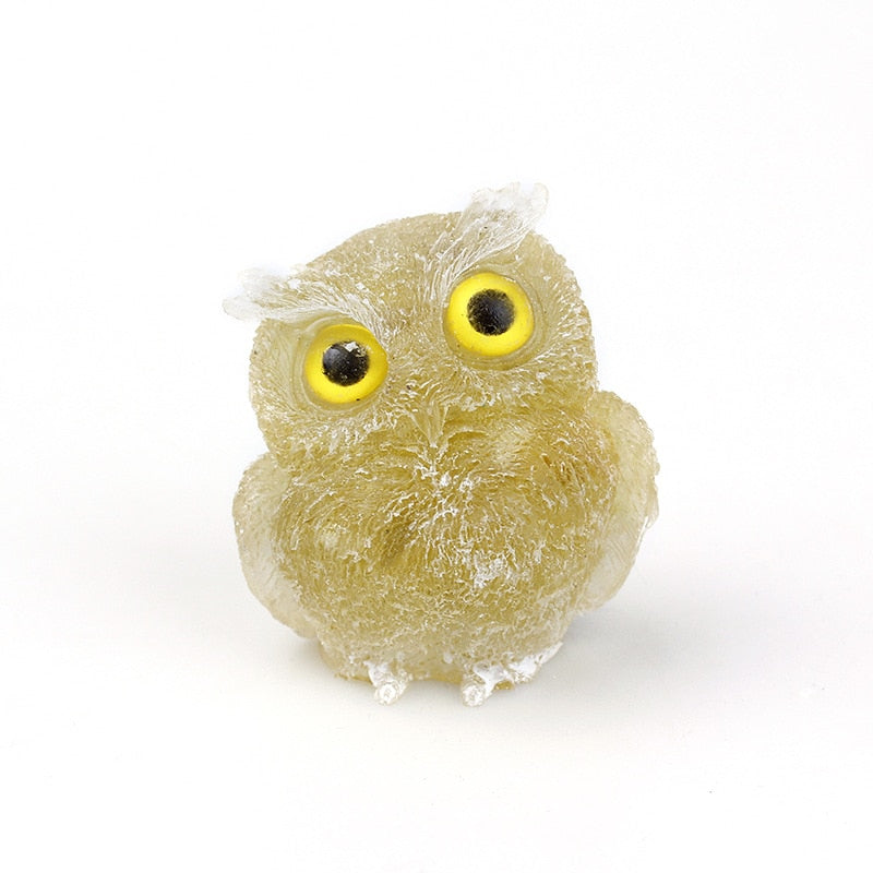 Natuurlijke Kristallen Uil Beeldje: Handgemaakt Verzamelobject