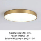 Moderne LED Corridor Plafondlampen - Eenvoudige Gouden Ronde