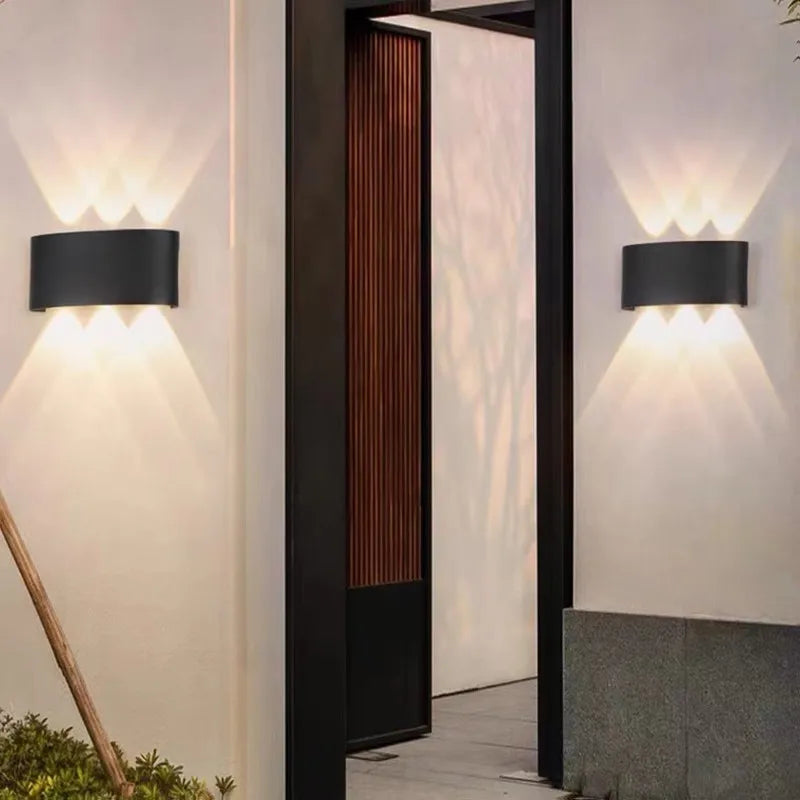 Lichaamsbewegingssensor Wandlamp Waterdicht Buitenshuis LED Wandlamp Op Neer Glanzende Lampen Tuin Yard Inductie Gang Wandlamp