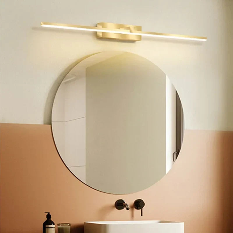 Moderne Gouden LED Wandlamp – Badkamerspiegellicht met Touch-schakelaar voor Slaapkamer, Woonkamer en Vanity Verlichting