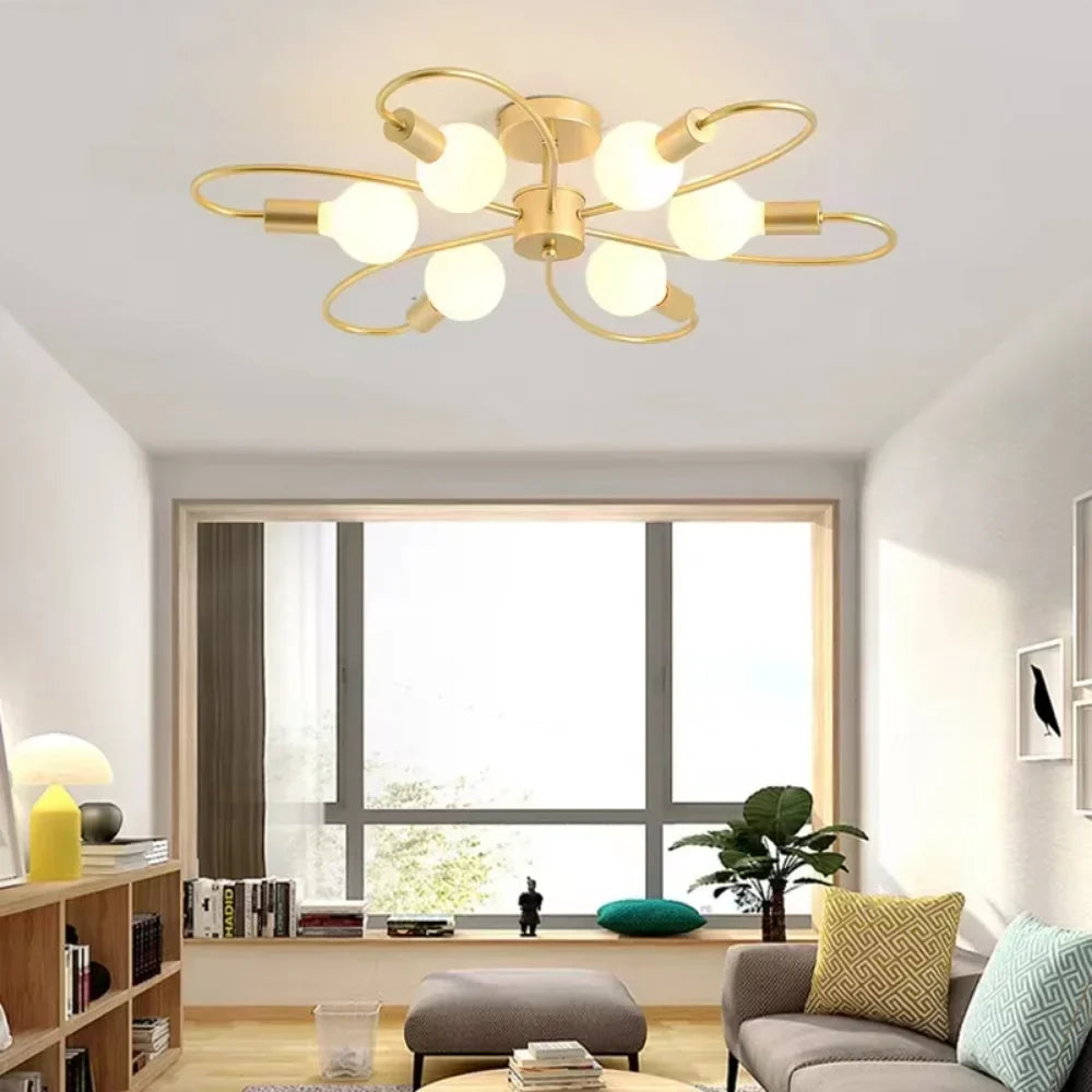 Moderne LED Plafondlampen - Industriële IJzer Zwart/Gouden Nordic Minimalistisch