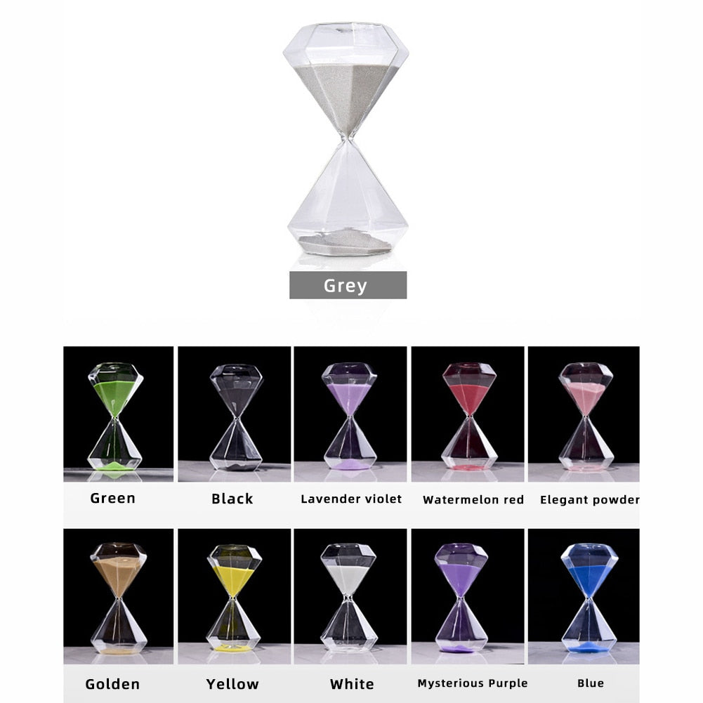 5–60 Minuten diamant zandloper, zandloper, zandloper, kinder cadeau, zandloper, huisdecoratie, beschikbaar in meerdere kleur opties
