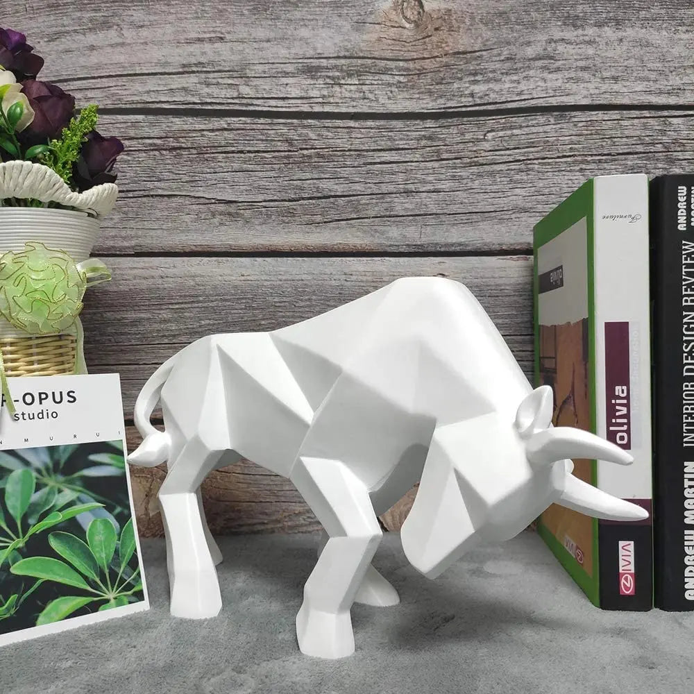 YuryFvna Moderne Geometrische Stier Standbeeld, Ornament, Café, Stier Sculpturen, Dier Figuren, Abstracte Hotel Woondecoratie