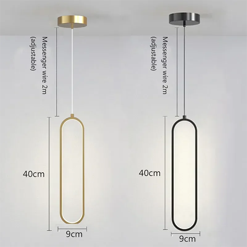 Moderne LED Hanglamp – Zwarte en Gouden Hanglamp voor Slaapkamer, Woonkamer en Eetkamer Decor