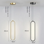 Moderne LED Hanglamp – Zwarte en Gouden Hanglamp voor Slaapkamer, Woonkamer en Eetkamer Decor
