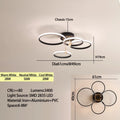 Moderne LED Plafond Kroonluchter – Dimbare Verlichting met Afstandsbediening & App-besturing, Goud/Chroom/Zwart Afwerking, voor Woonkamer & Slaapkamer