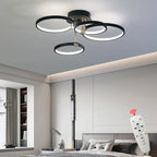 Moderne Dimbare LED Plafondlamp – 4/6 Ring Kroonluchter met Afstandsbediening, Verstelbare Kleurtemperatuur voor Woonkamer, Slaapkamer en Eetkamer