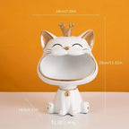 Fortune Crown Big Mouth Kat Toegang Sleutelhanger Decoratief Ornament, Licht Luxe Huiswarming Geschenk Beeldhouwwerk