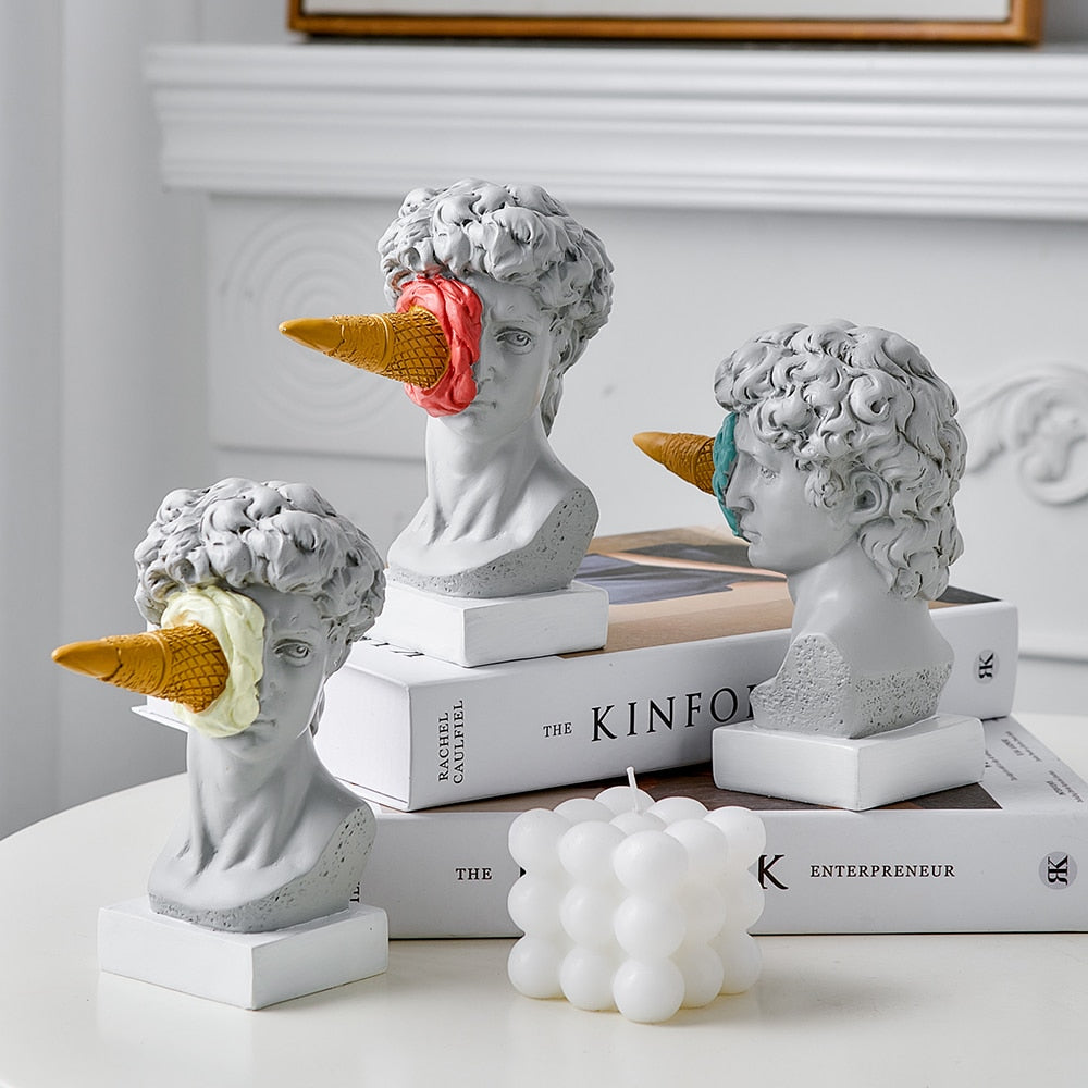 David Beeldje met IJs Home Decoratie Sculptuur