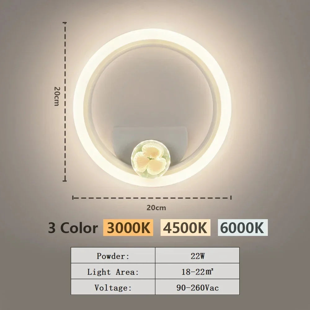 Moderne LED Wandlamp - Verstelbare 3-Kleur Lichtarmatuur voor Slaapkamer, Woonkamer, Balkon en Binnenhuisdecoratie