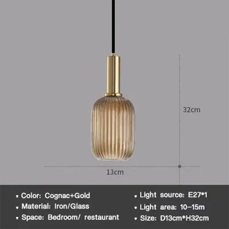 Moderne Nordic Glazen Hanglamp – Enkel Hoofds LED Hanglamp voor Eetkamer, Slaapkamer, Café en Studie – Wit, Groen, Cognac & Meer