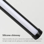 Moderne LED Lange Hanglamp voor Eetkamer, Slaapkamer & Woonkamer – Touch Switch, Aluminium Hanglamp, Witte & Zwarte Lampenkap