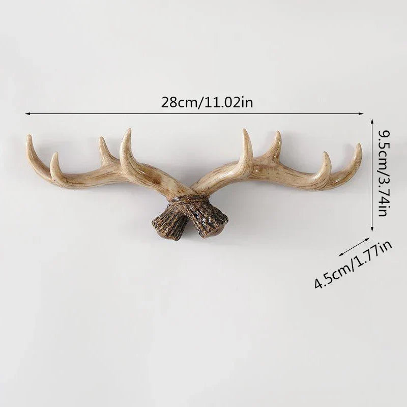 Noordse Vintage Hertenbock Decoratieve Haakjes Wanddecoratie Kleding en Hoeden Haken Hoge Kwaliteit Woondecoratie Hertenbock Hars Standbeeld Ambacht