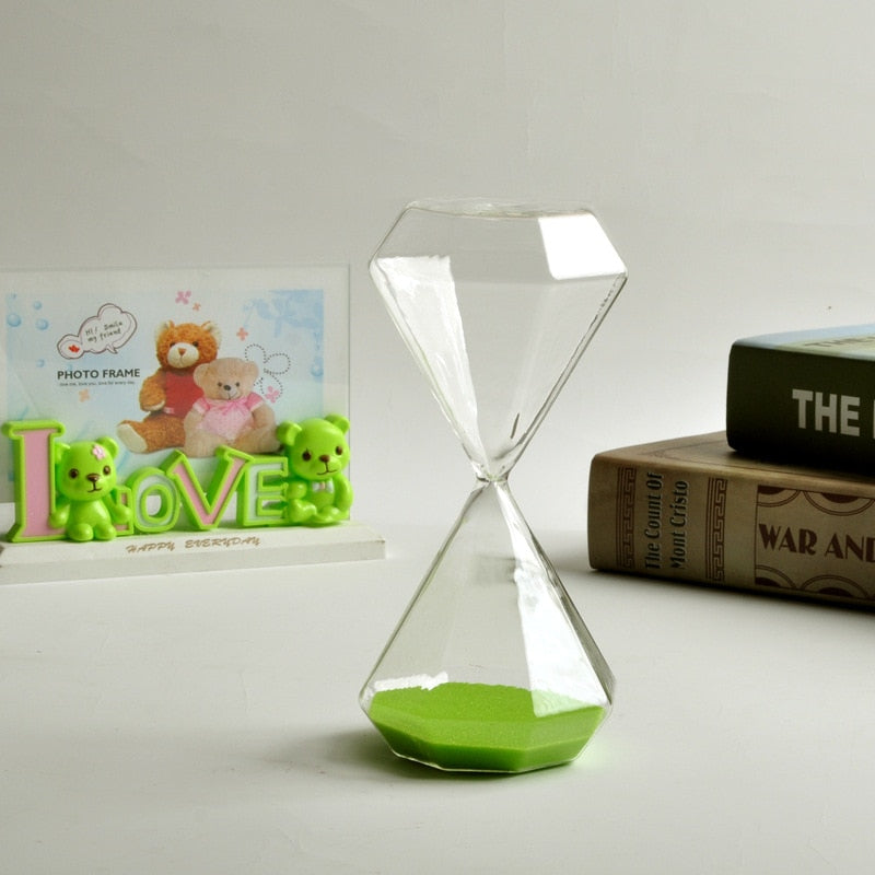 5–60 Minuten diamant zandloper, zandloper, zandloper, kinder cadeau, zandloper, huisdecoratie, beschikbaar in meerdere kleur opties