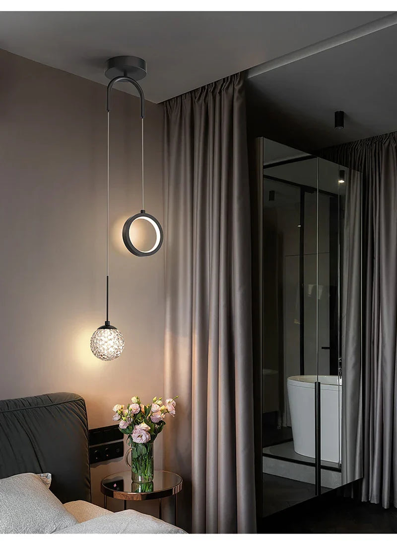 Moderne LED Hanglamp – 2-Weg Binnen Hanglamp voor Woonkamer, Slaapkamer, Eettafel met Aanpasbare 3 Lichtkleuren