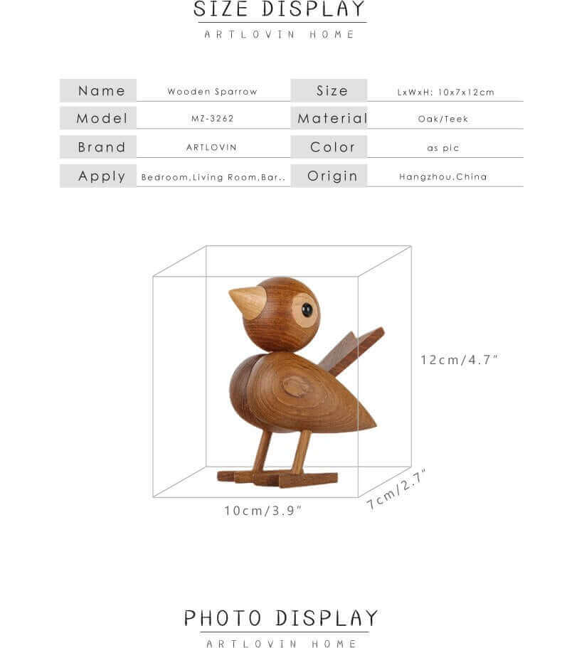 Een klein vogeltje vertelde me, Nordic houten ornament