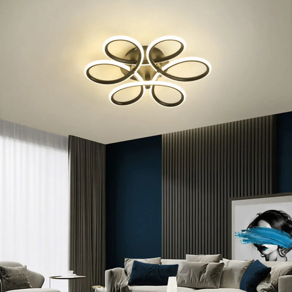 Moderne LED Bloem Plafondlamp | 12W Driekleurige Opbouwlamp voor Woonkamer, Gang, Slaapkamer, en Meer