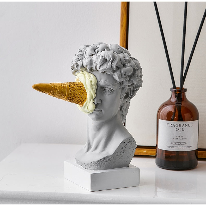 David Beeldje met IJs Home Decoratie Sculptuur