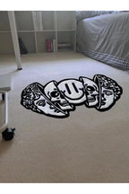 Skull Zwarte Vloerkleed