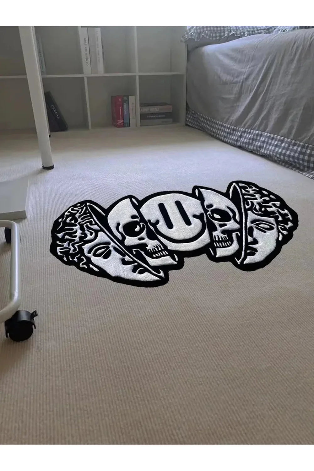 Skull Zwarte Vloerkleed