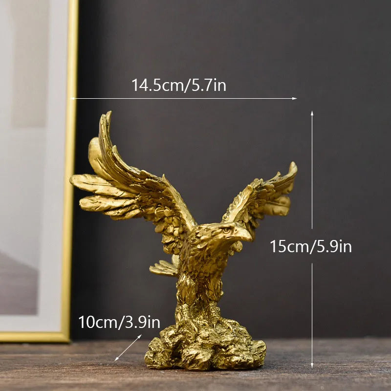 Hars Gouden Arend Beeld Kunst Dier Model Collectie Ornament Thuis Kantoor Bureau Feng Shui Decor Figuren eenvoudig