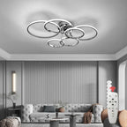 Moderne LED Plafond Kroonluchter – Dimbare Verlichting met Afstandsbediening & App-besturing, Goud/Chroom/Zwart Afwerking, voor Woonkamer & Slaapkamer