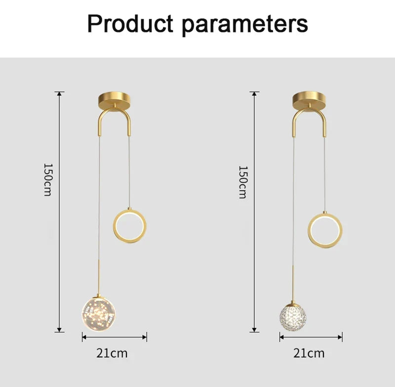 Moderne LED Hanglamp – 2-Weg Binnen Hanglamp voor Woonkamer, Slaapkamer, Eettafel met Aanpasbare 3 Lichtkleuren