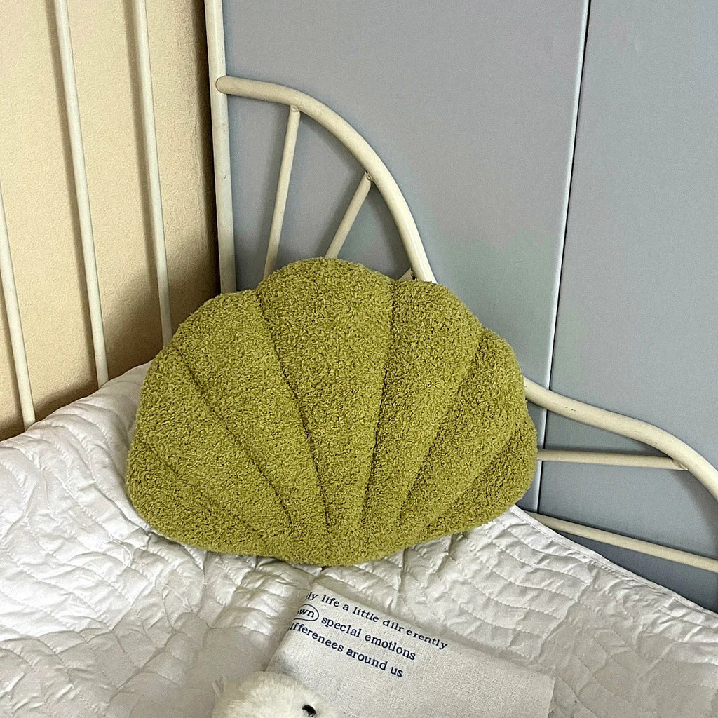 Pastel Shell Kussen – Fluffy Bouclé Pluche Kussen | Troscana