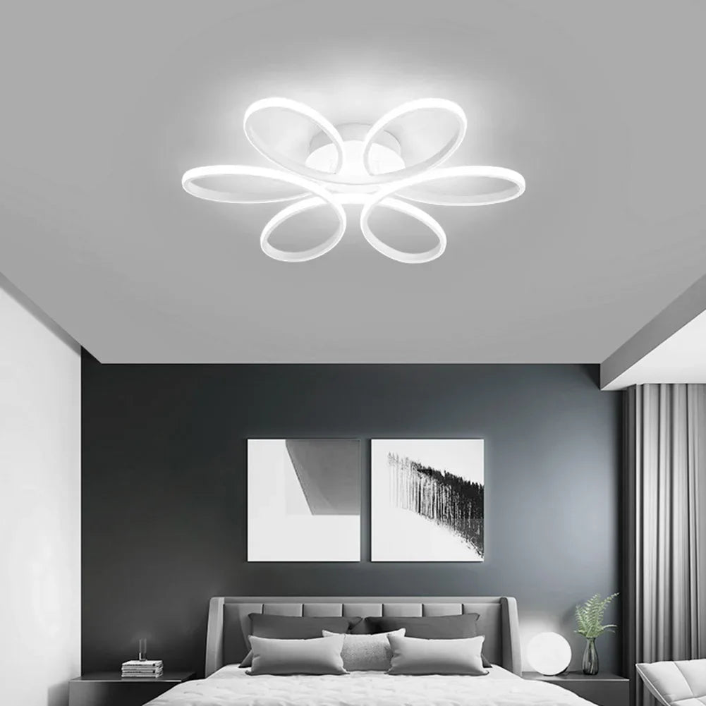 Moderne LED Bloem Plafondlamp | 12W Driekleurige Opbouwlamp voor Woonkamer, Gang, Slaapkamer, en Meer