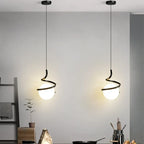 Nordic Glass LED Hanglamp – 3-Kleur Temperatuur, 1-Weg Hanglamp voor Eetkamer, Slaapkamer en Woonkamer Decor (5-10 m² Dekking)