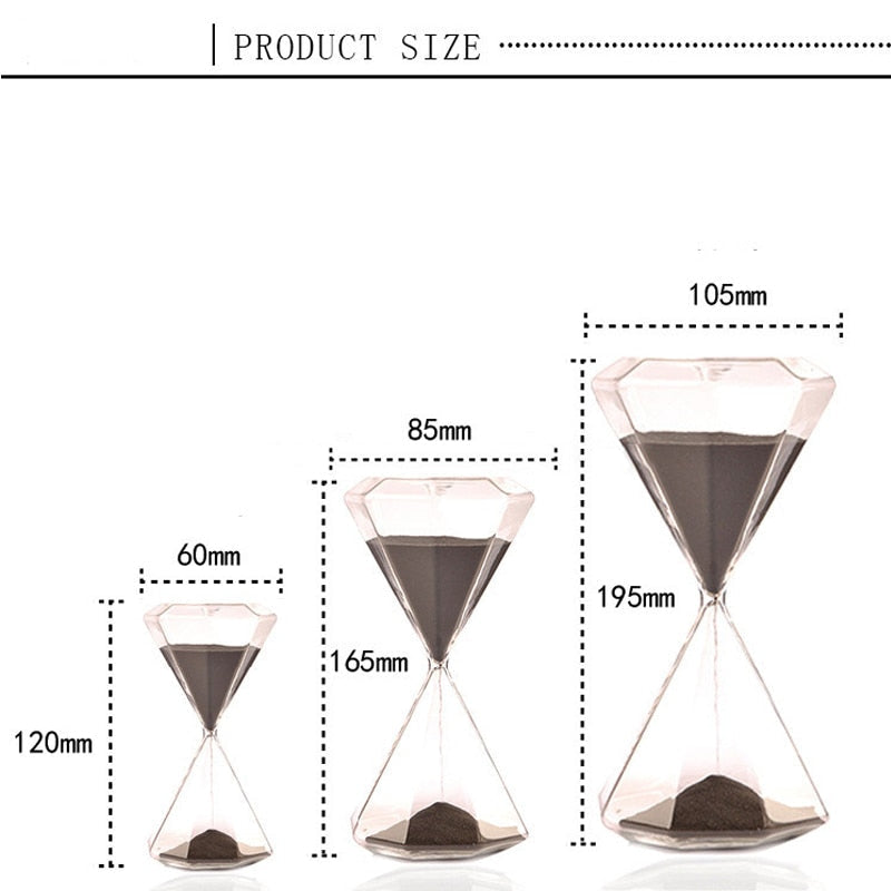5–60 Minuten diamant zandloper, zandloper, zandloper, kinder cadeau, zandloper, huisdecoratie, beschikbaar in meerdere kleur opties