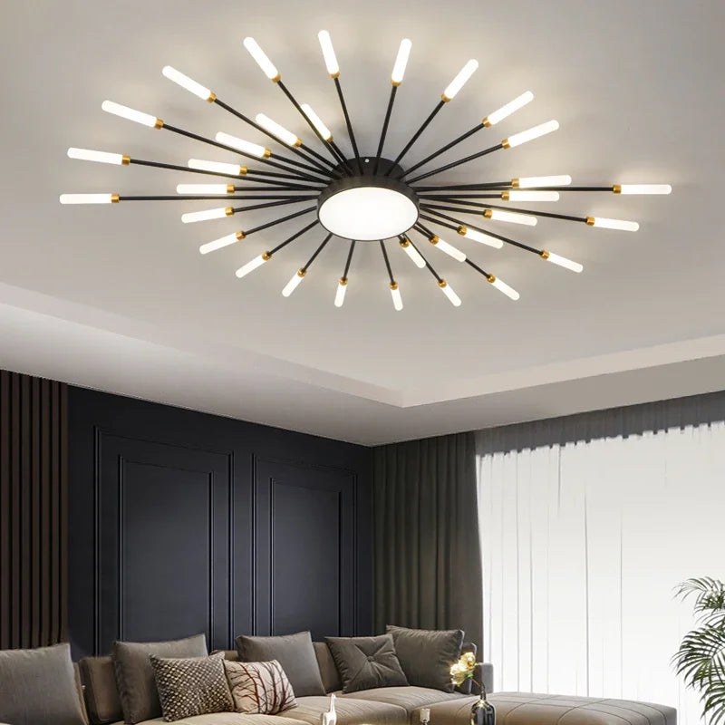 LED Nordic Vuurwerk Plafond Chandelier - Moderne Interieur Verlichting Fixture
