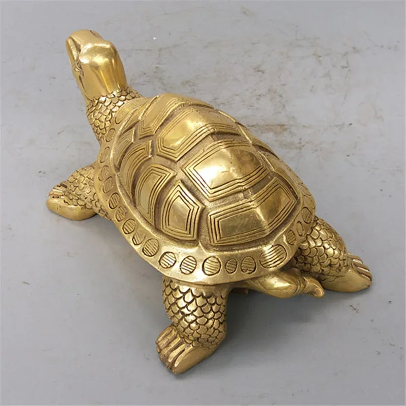 Messing Feng Shui Schildpad Standbeeld Geluk Dier Sculptuur voor Langdurigheid Thuis Kantoor Decoratie Beeldje Geschenk Studie Ornament