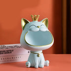 Fortune Crown Big Mouth Kat Toegang Sleutelhanger Decoratief Ornament, Licht Luxe Huiswarming Geschenk Beeldhouwwerk