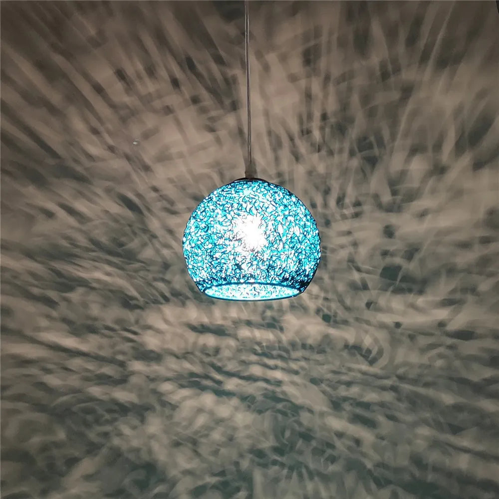Moderne Kleurrijke Ronde Hanglamp – E27 LED Hanglamp voor Slaapkamer, Woonkamer, Café en Restaurant
