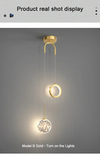 Moderne LED Hanglamp – 2-Weg Binnen Hanglamp voor Woonkamer, Slaapkamer, Eettafel met Aanpasbare 3 Lichtkleuren
