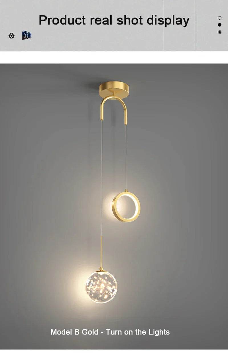 Moderne LED Hanglamp – 2-Weg Binnen Hanglamp voor Woonkamer, Slaapkamer, Eettafel met Aanpasbare 3 Lichtkleuren