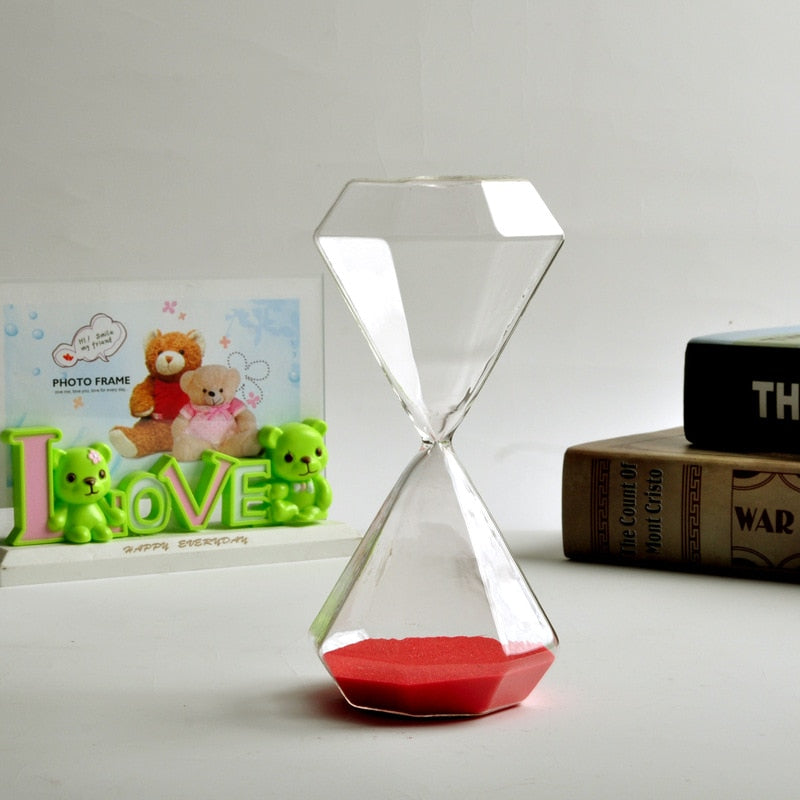 5–60 Minuten diamant zandloper, zandloper, zandloper, kinder cadeau, zandloper, huisdecoratie, beschikbaar in meerdere kleur opties