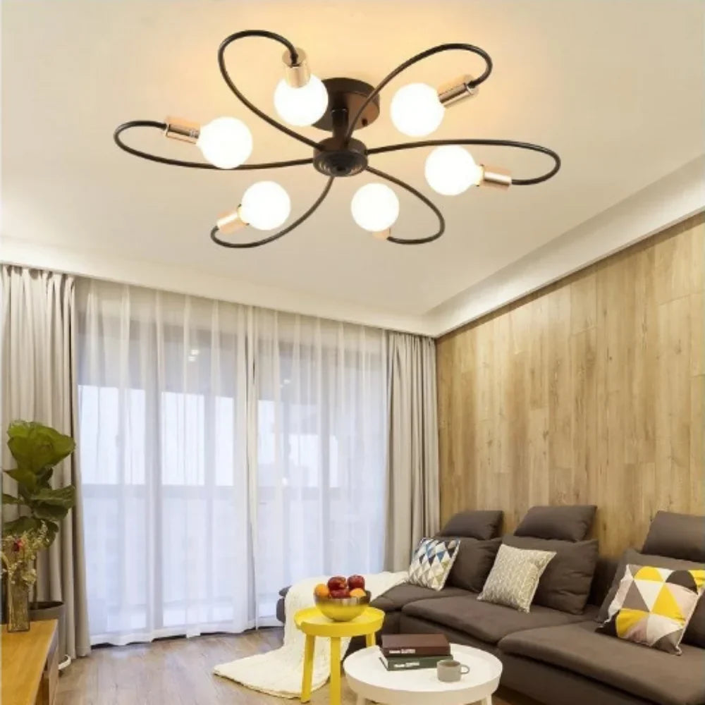Moderne LED Plafondlampen - Industriële IJzer Zwart/Gouden Nordic Minimalistisch