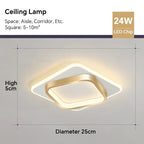 Moderne LED Plafondlamp - Vierkante Plafondlichtarmatuur voor Woonkamer, Trap, Gang en Meer