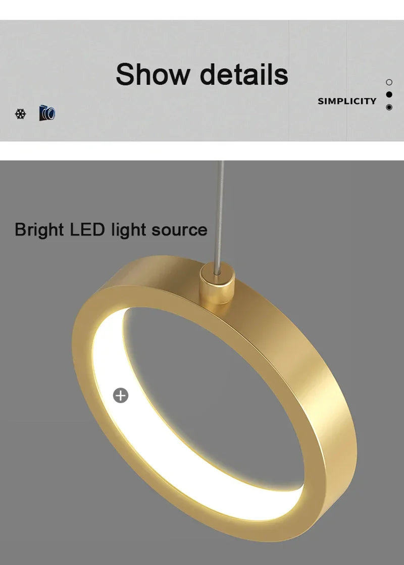 Moderne LED Hanglamp – 2-Weg Binnen Hanglamp voor Woonkamer, Slaapkamer, Eettafel met Aanpasbare 3 Lichtkleuren