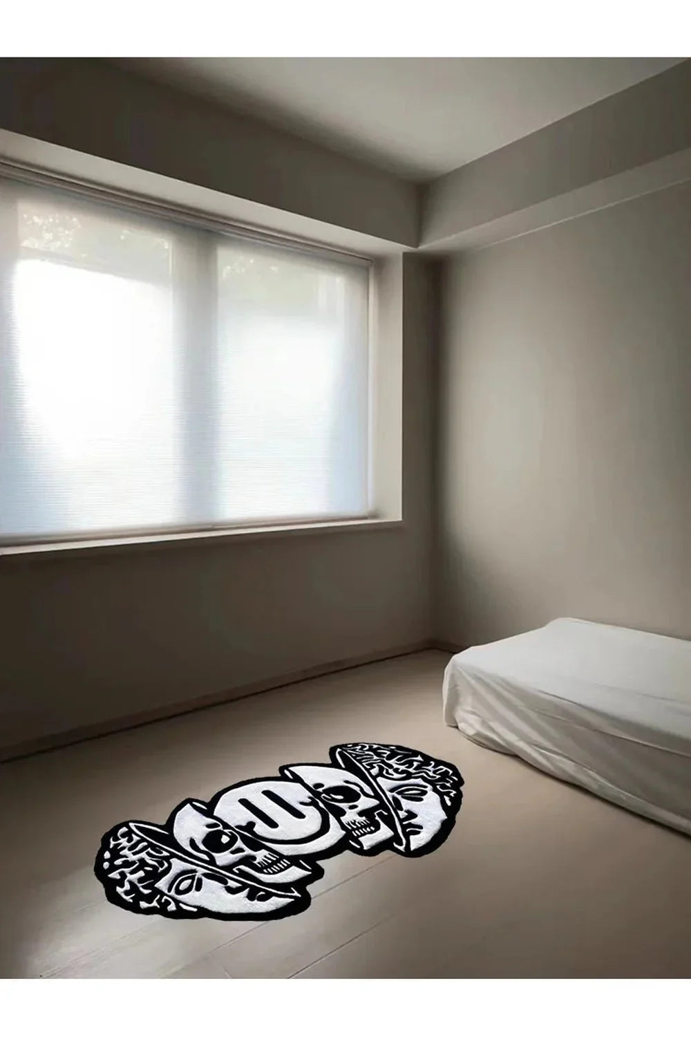 Skull Zwarte Vloerkleed