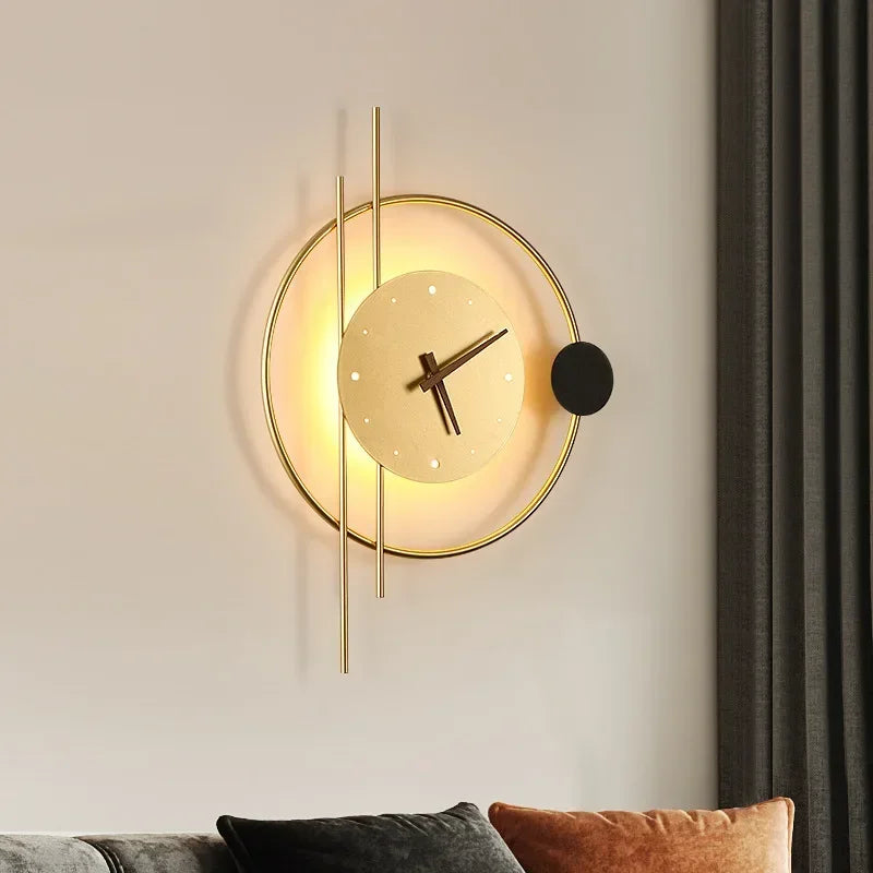 Moderne LED Klok Wandlamp - Stijlvolle Wandgemonteerde Verlichting voor Slaapkamer, Woonkamer en Huishouddecoratie