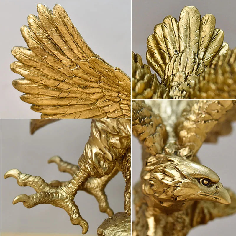 Hars Gouden Arend Beeld Kunst Dier Model Collectie Ornament Thuis Kantoor Bureau Feng Shui Decor Figuren eenvoudig