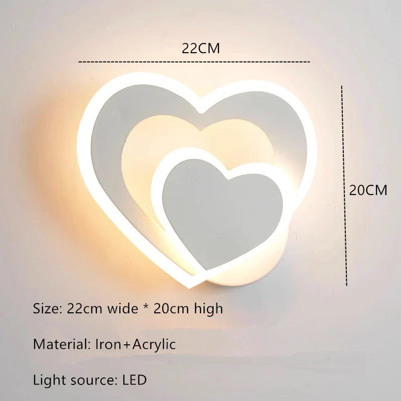 Moderne LED Hartvormige Wandlamp