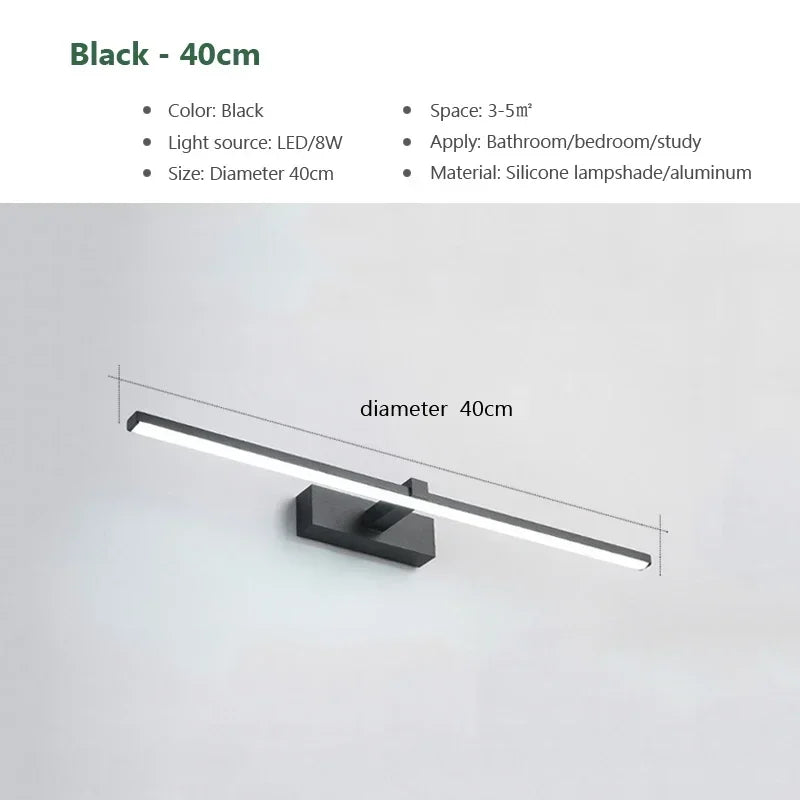 Moderne Gouden LED Wandlamp – Badkamerspiegellicht met Touch-schakelaar voor Slaapkamer, Woonkamer en Vanity Verlichting