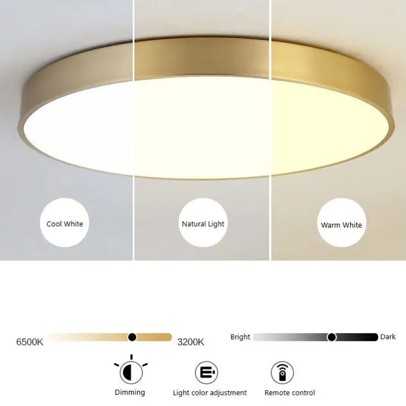 Moderne LED Corridor Plafondlampen - Eenvoudige Gouden Ronde