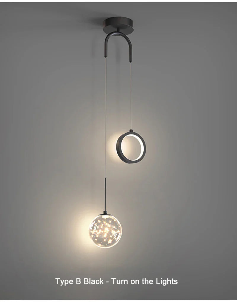 Moderne LED Hanglamp – 2-Weg Binnen Hanglamp voor Woonkamer, Slaapkamer, Eettafel met Aanpasbare 3 Lichtkleuren