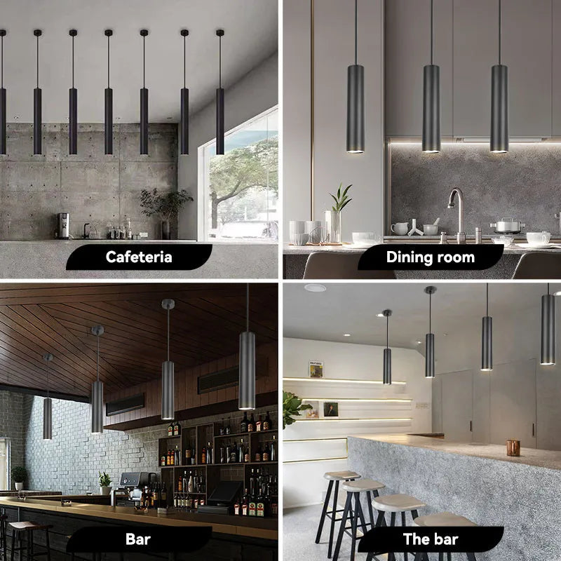 Moderne LED Hanglamp – Slanke Cilindervormige Hanglamp voor Keuken, Woonkamer en Slaapkamer Decor